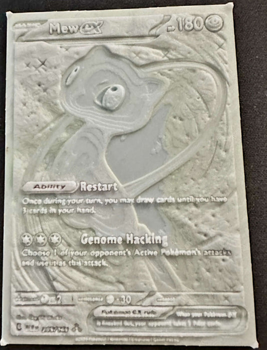 Seltene Mew EX Karte als detailreiches 3D-Pokémon-Bild mit Tiefe