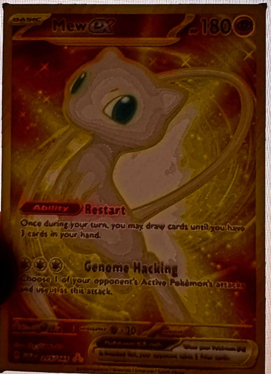 Seltene Mew EX Karte als detailreiches 3D-Pokémon-Bild mit Tiefe