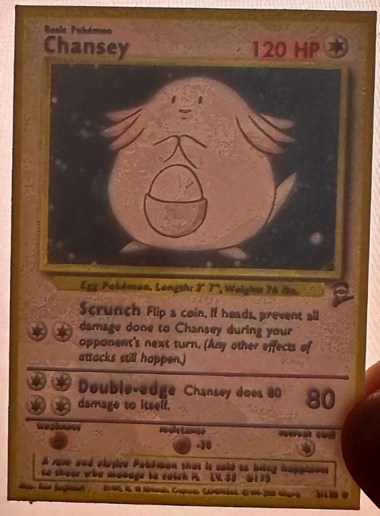 Süße Chansey Pokémonkarte als 3D-Lithophane – ideal als Geschenk