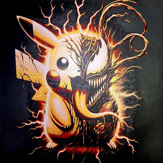 Pikachu im Venom-Stil als einzigartiges 3D-Bild für Sammler & Nerds