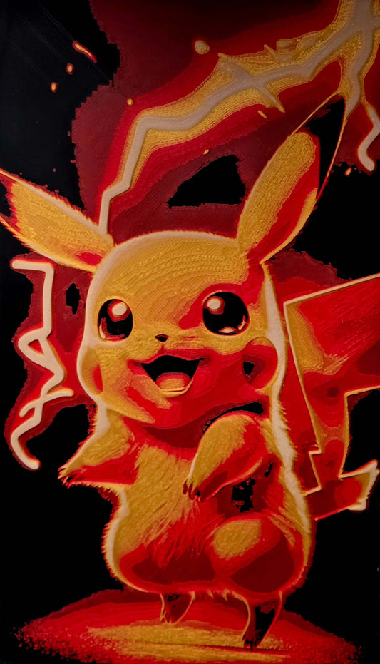 Pikachu als niedliches 3D-Lithophane – perfekt für echte Pokémon-Fans