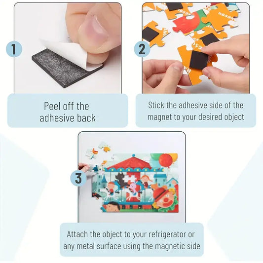 Selbstklebende Magnetische Quadrate - Flexible Gummimagnete 6 Stück