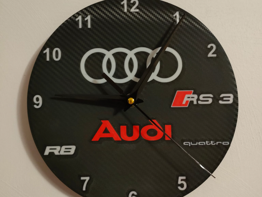 Audi Carbon Wanduhr RS3 R8 Quattro – Exklusives Design