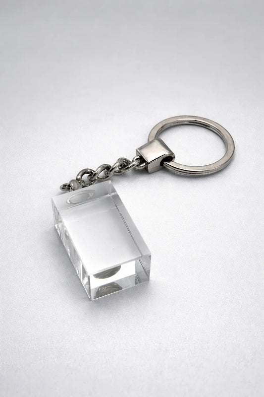 Kristallglas-Schlüsselanhänger 3x2cm mit individueller Lasergravur