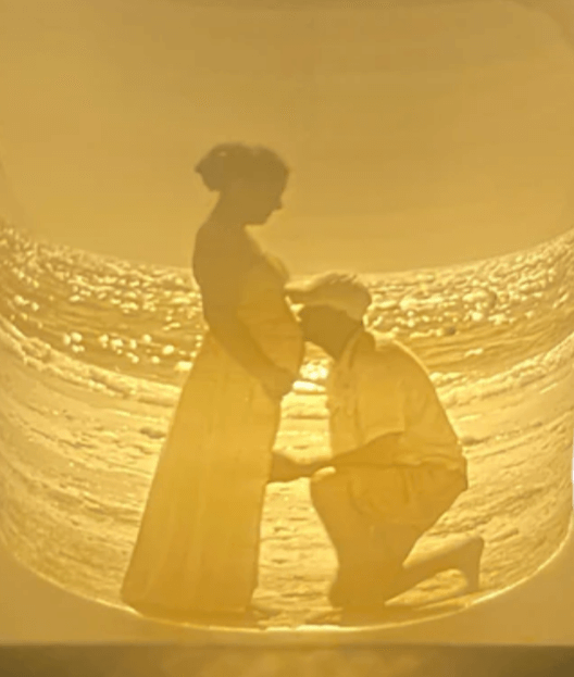 Handgemachtes 3D-Bild in Schwarz-Weiß – edel & individuell graviert