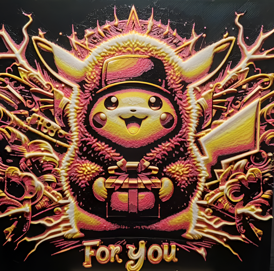 Pikatchu in süßer 3D-Darstellung als Lithophane für Pokémon-Fans