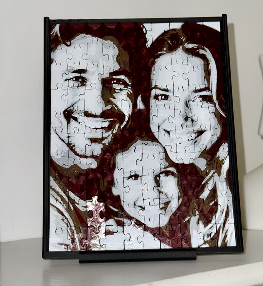 3D Puzzle mit 100 Teilen und Rahmen aus hochwertigem 3D-Druck