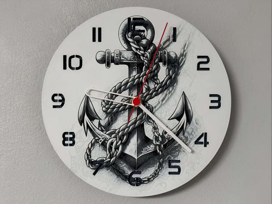 3D Uhr mit Anker ⚓️ Design von Veloria, ideal für maritime Wohnräume. AnchorTime Edition entzückt mit maritimem Charme.