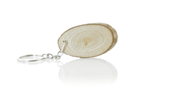 Schlüsselanhänger aus Buchenholz – rund oder oval, mit Lasergravur