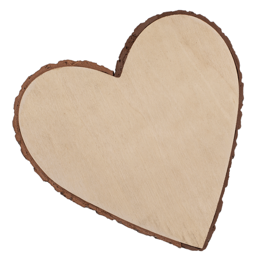 Herzförmige Holzscheibe – rustikale Deko mit Charme (15 × 15 cm)