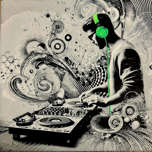 DJ-Turntable als dynamisches 3D-Kunstwerk – ideal für Musikliebhaber
