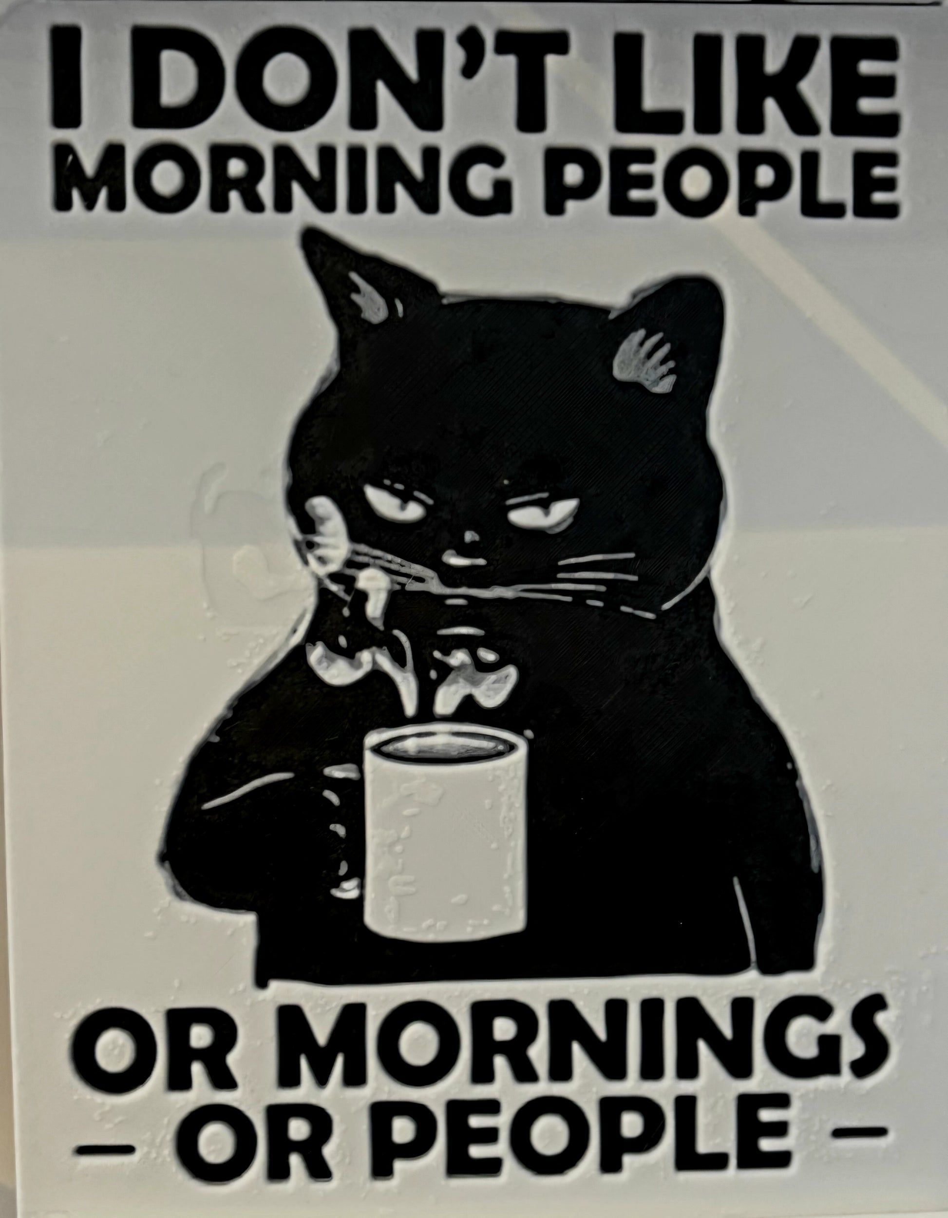 Katze im Morgenlicht als süßes 3D-Lithophane – perfekt als Geschenk