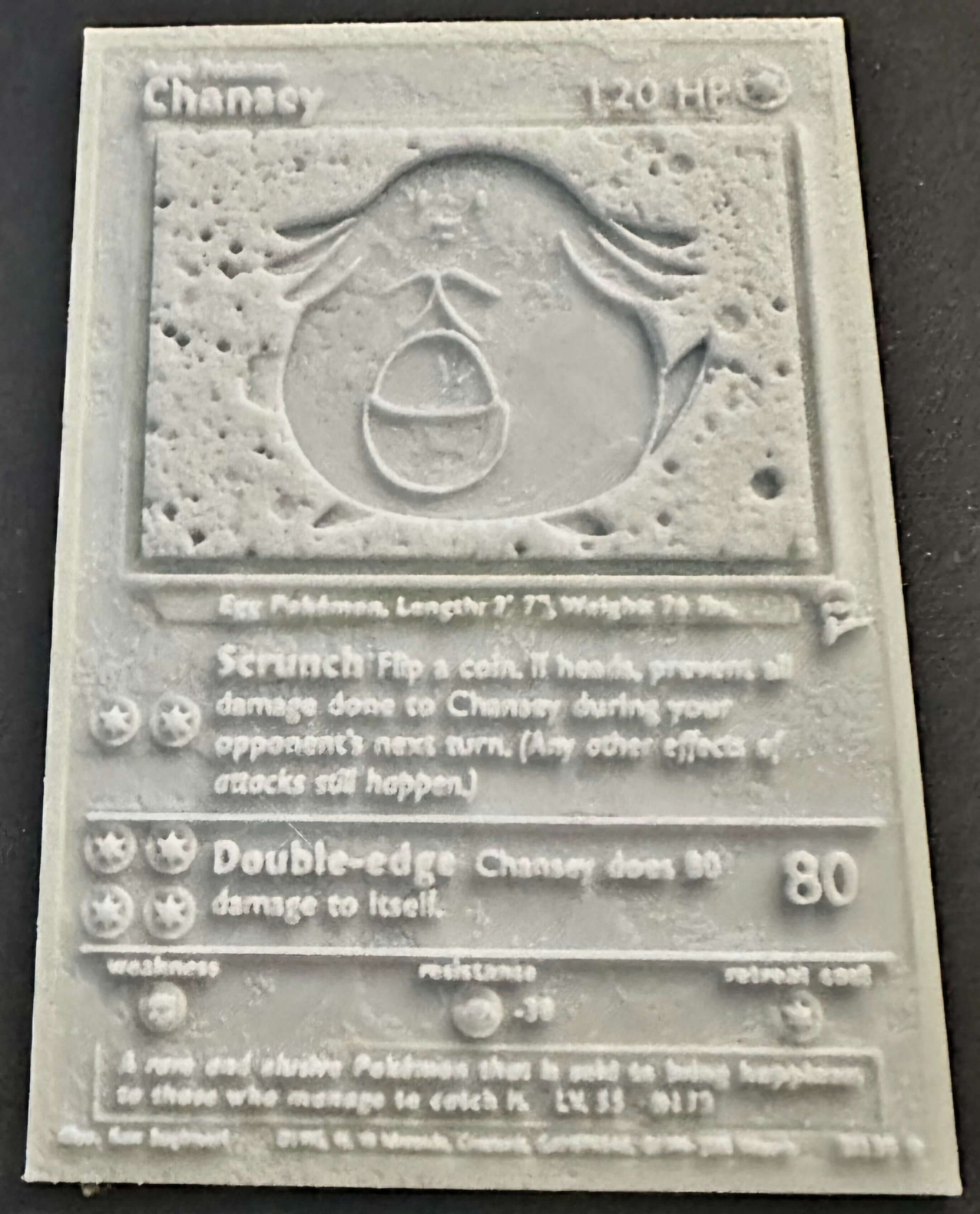 Süße Chansey Pokémonkarte als 3D-Lithophane – ideal als Geschenk