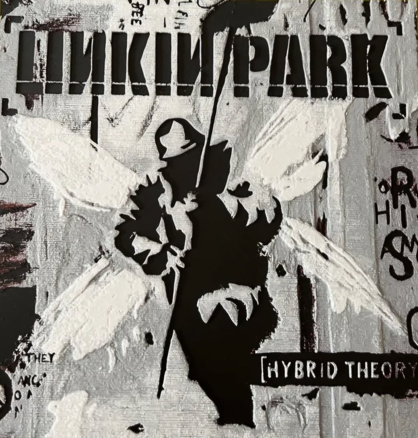 Hybrid Theory Cover als schwarz-weißes 3D-Lithophane mit Tiefgang