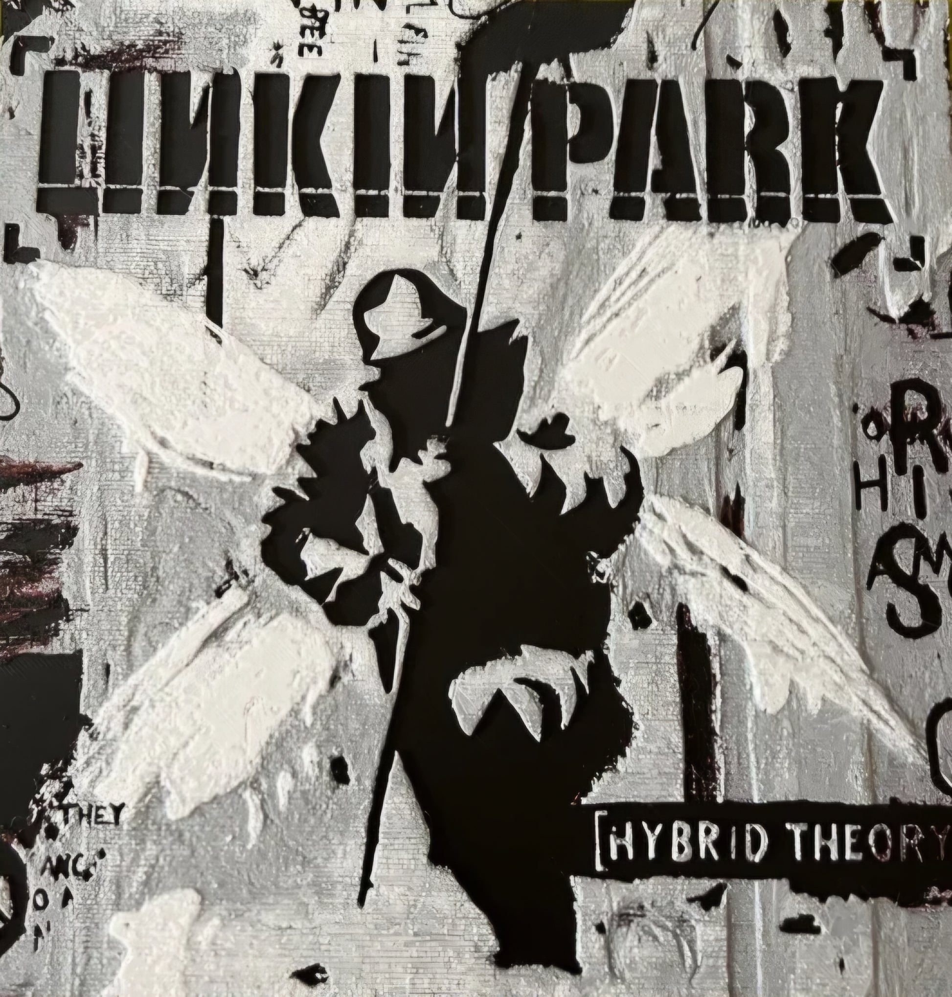 Hybrid Theory Cover als schwarz-weißes 3D-Lithophane mit Tiefgang