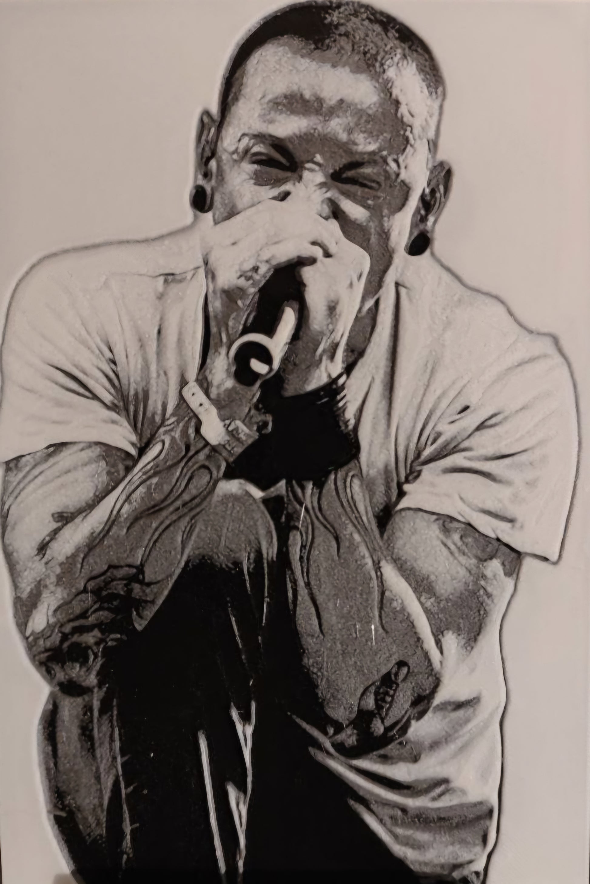 Chester Bennington im Swirl-Stil als emotionales 3D-Tribute-Bild