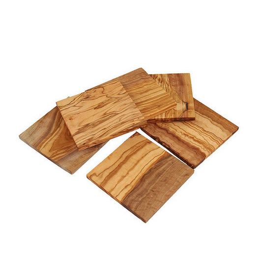 Quadratischer Glasuntersetzer aus Holz – 9 × 9 cm, mit Lasergravur