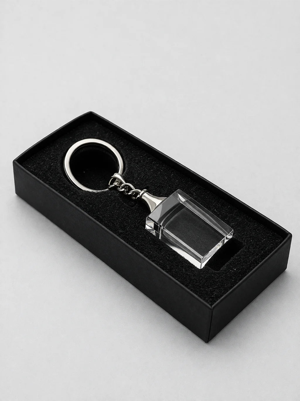 Kristallglas-Schlüsselanhänger 3x2cm mit individueller Lasergravur