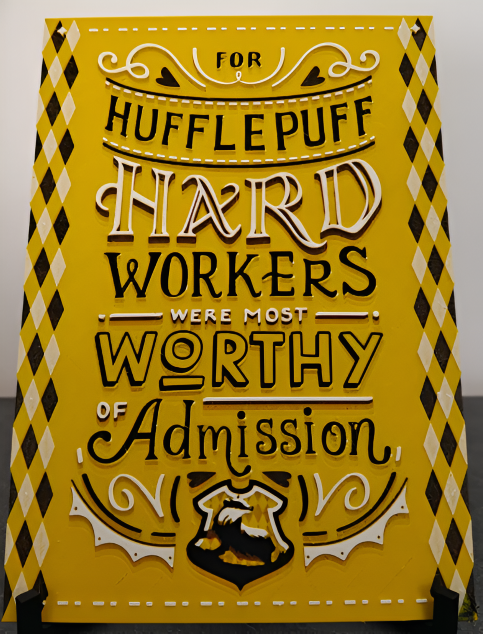 Harry Potter Hufflepuff Wappen als magisches 3D-Bild für Fans