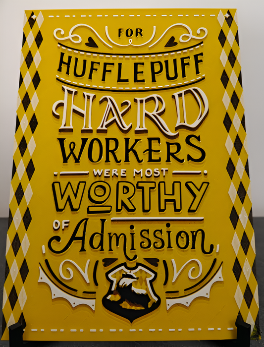 Harry Potter Hufflepuff Wappen als magisches 3D-Bild für Fans