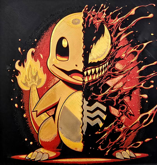 Venom trifft Glumanda – starkes 3D-Bild für Pokémon- & Marvel-Fans