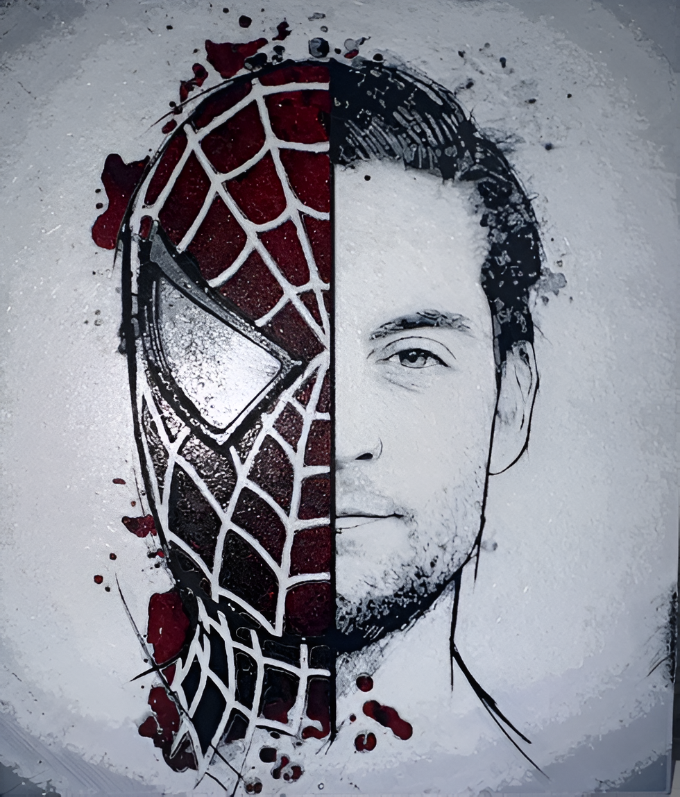 Spider-Man Lithophane mit Nicholas Hammond im Retro-Stil in 3D