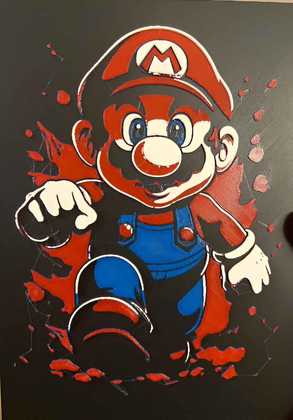 Retro Mini Supermario als buntes 3D-Lithophane für Gamer & Fans