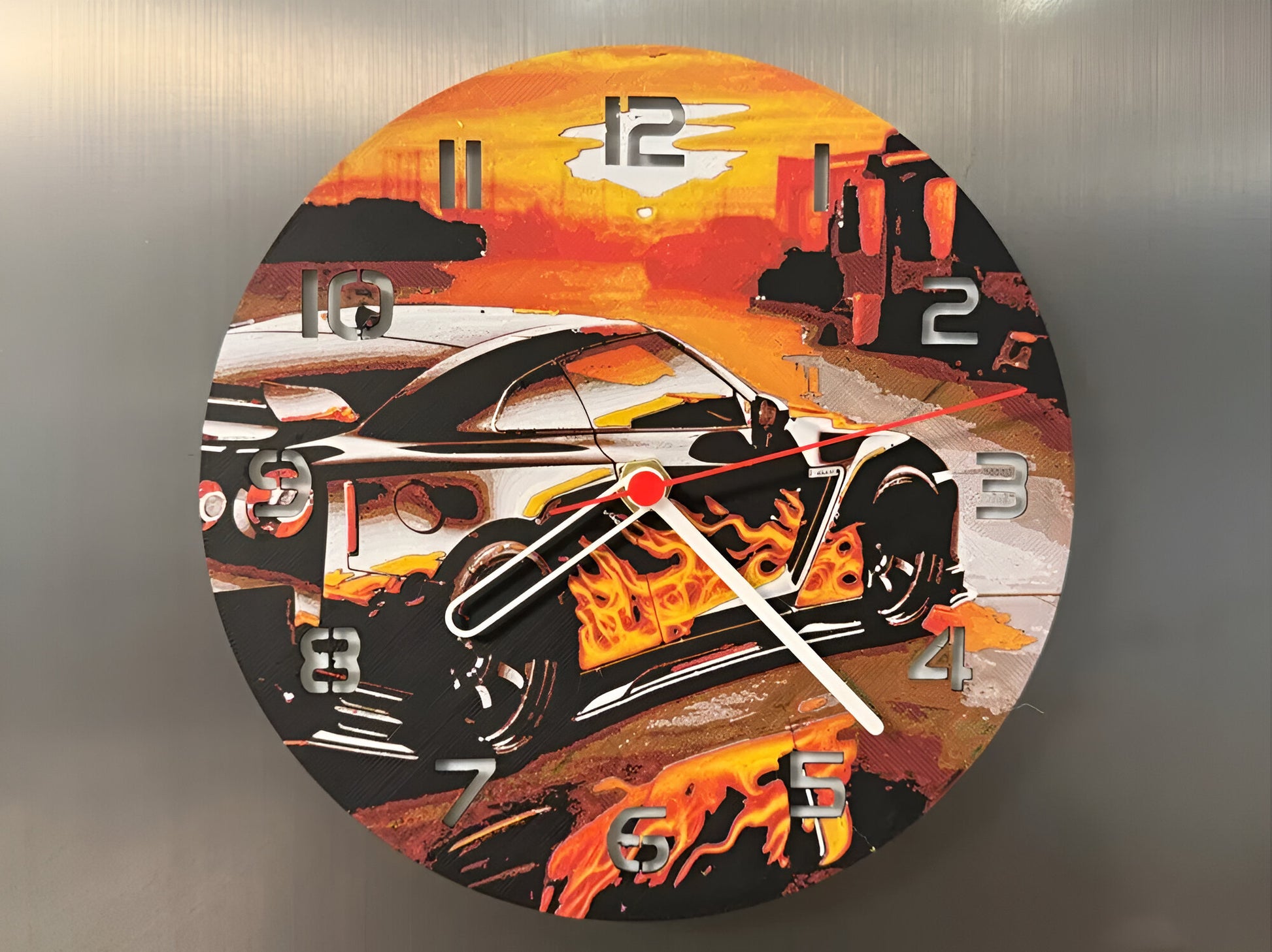 "Nissan GTR R35 Edition Wanduhr 🕰️ im Design des legendären Sportwagens 🚗, perfekt für Auto-Fans 🚙 und als exklusives Geschenk 🎁 für Liebhaber von High-Performance-Fahrzeugen."