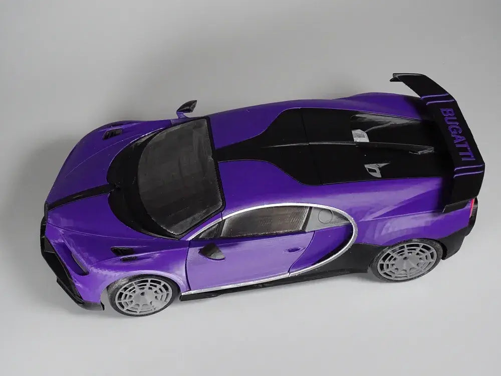 RC Bugatti Chiron Pur Sport Karosserie Show Edition in Lila, 1:12 Modell, Seitenansicht