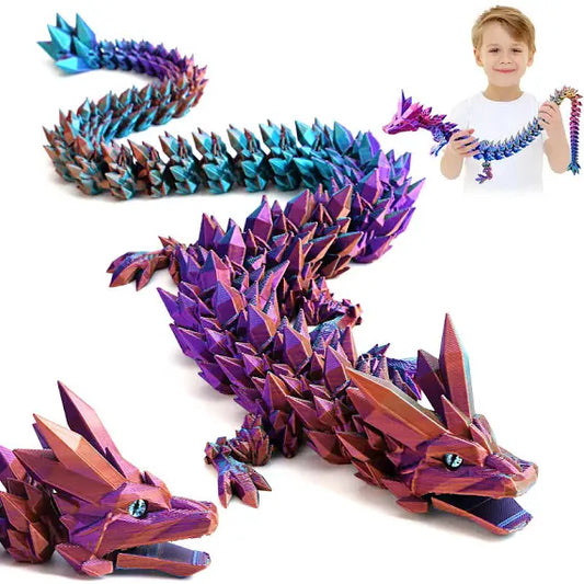 Kristalldrache – Beweglicher 3D-Drache mit Schuppenoptik