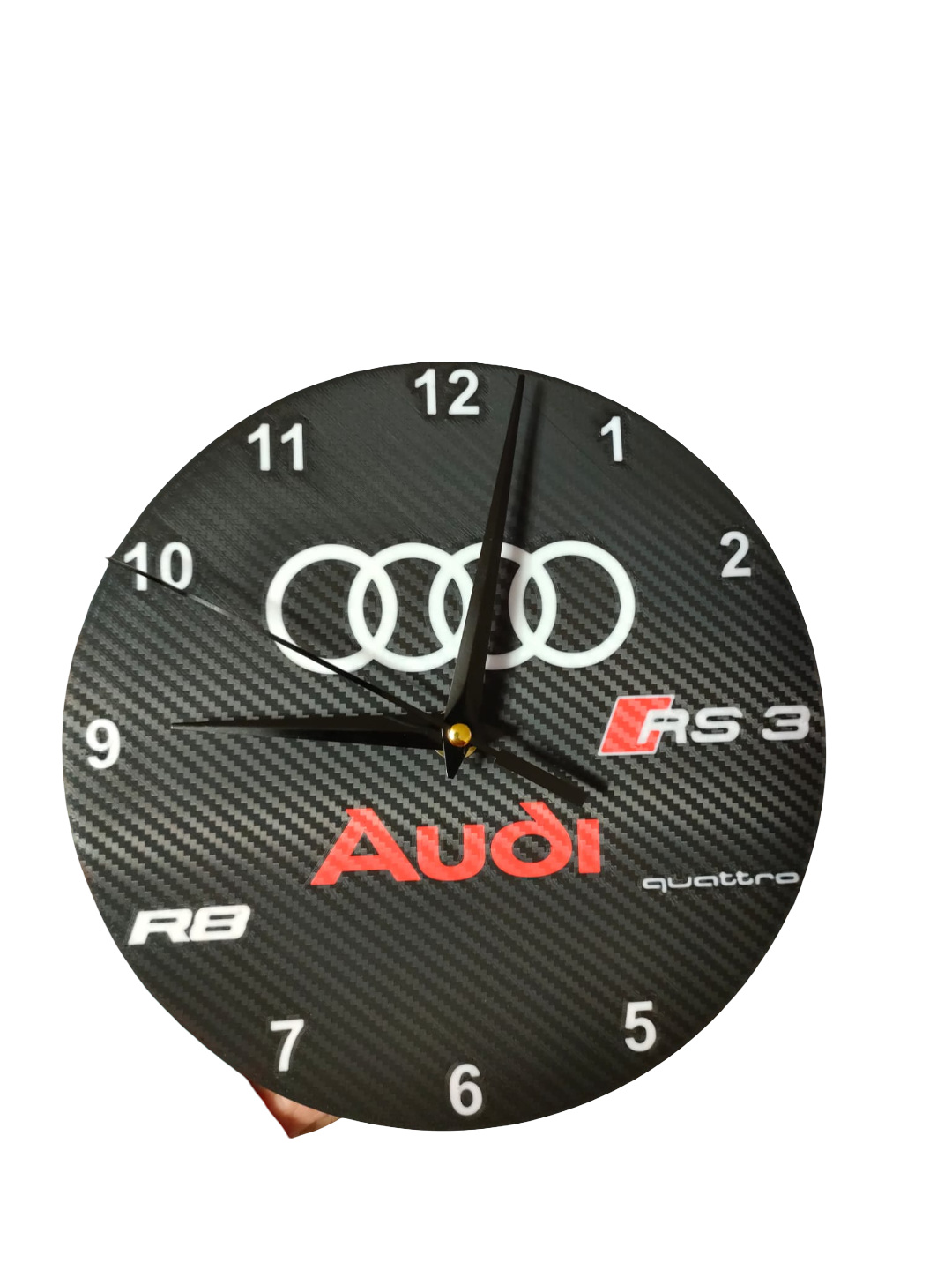 Audi Carbon Wanduhr RS3 R8 Quattro – Exklusives Design